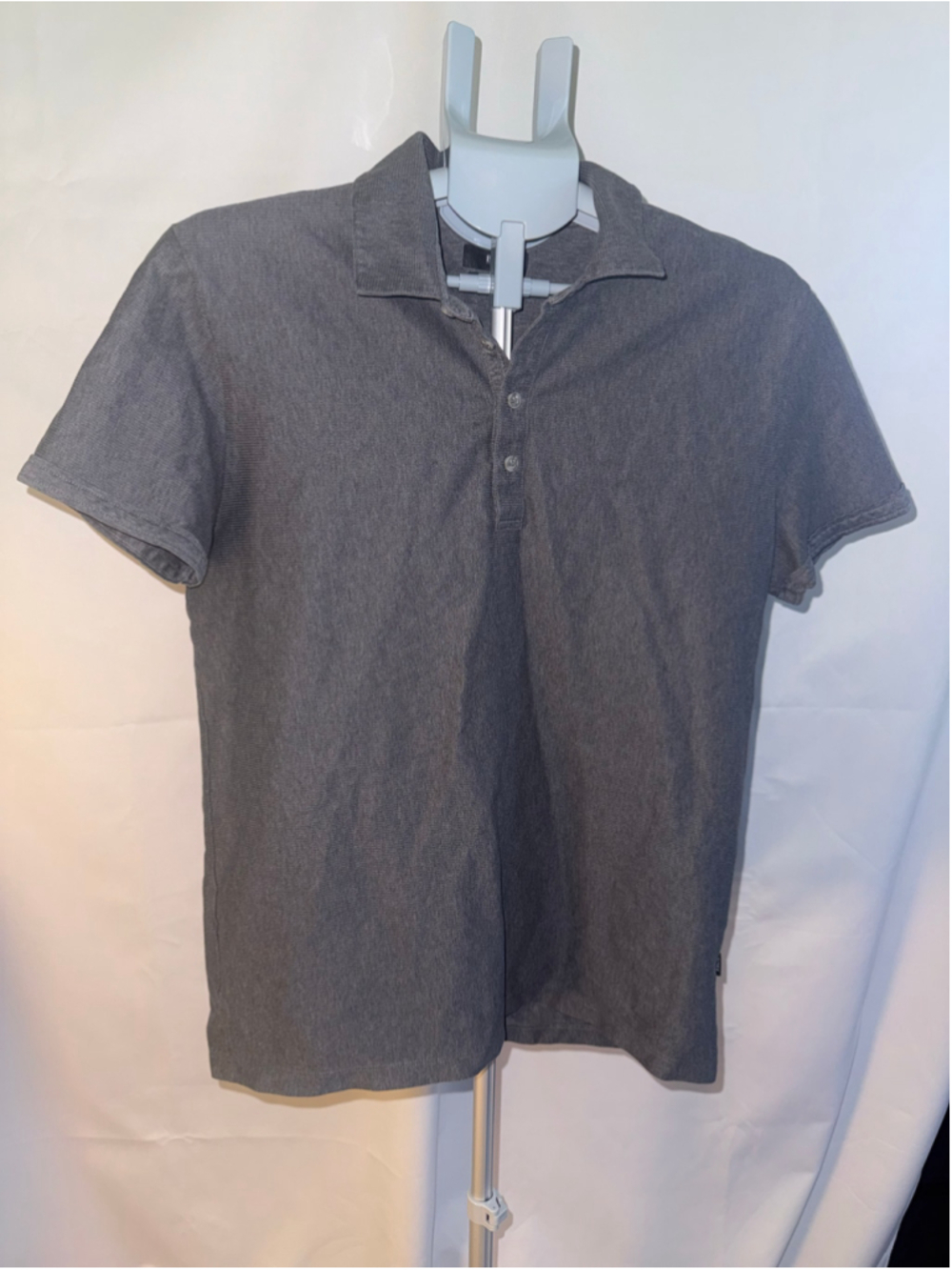 Men's Hugo BOSS Slim Fit Mercerised Polo Shirt Grey Size M